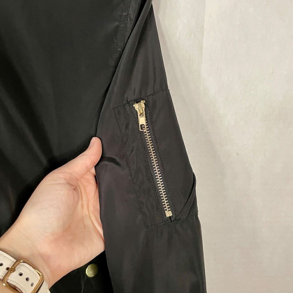 Vintage Wet Seal Size Small Bomber Jacket - Black 90s y2k Retro Biker Classic - Picture 6 of 9